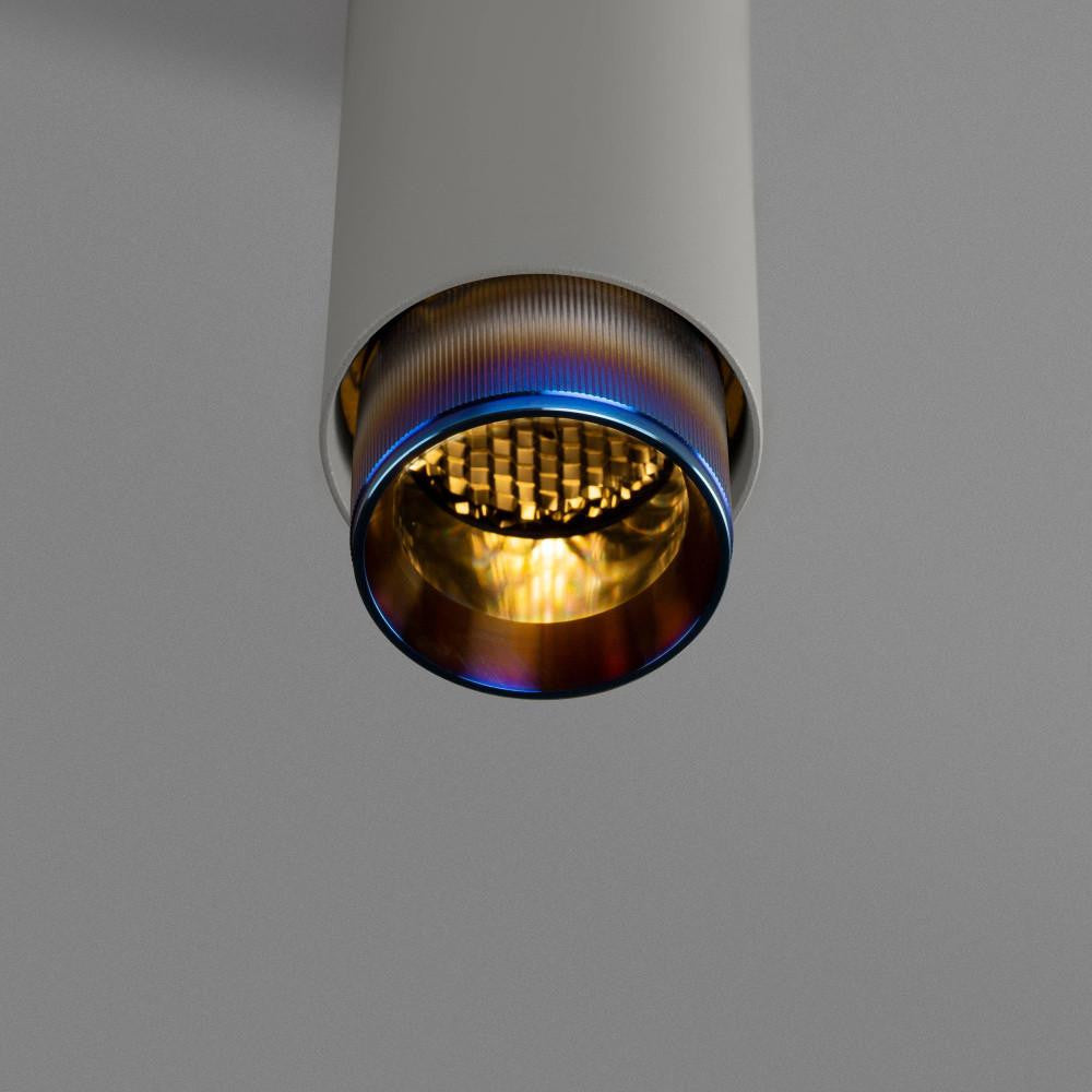 Buster + Punch Exhaust Pendant, Linear , Stone, Burnt Steel