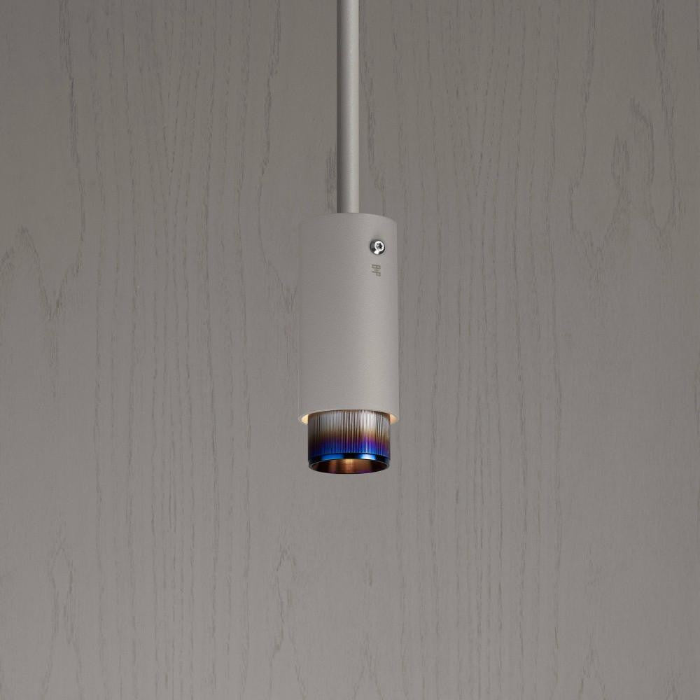 Buster + Punch Exhaust Pendant, Linear , Stone, Burnt Steel