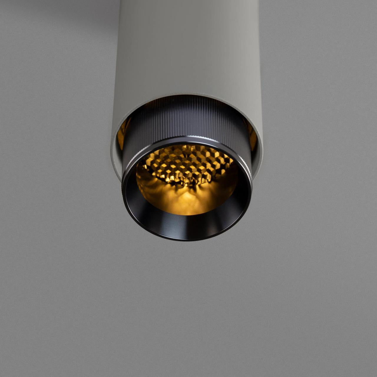 Buster + Punch Exhaust Pendant, Linear, Stone, Gun Metal