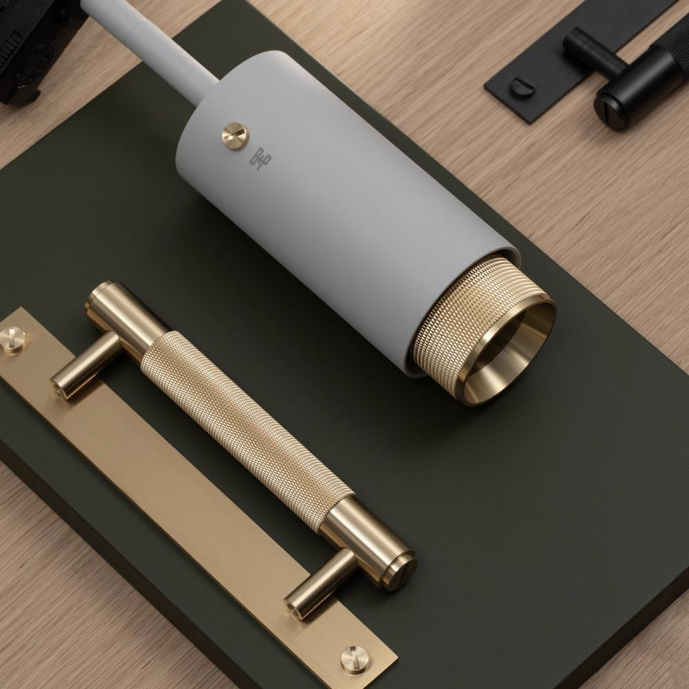 Buster + Punch Exhaust Track Light, Cross, Stone, Brass