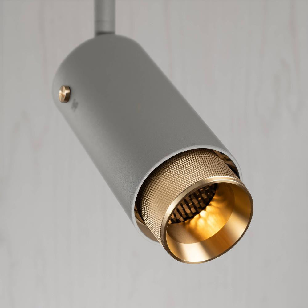 Buster + Punch Exhaust Track Light, Cross, Stone, Brass
