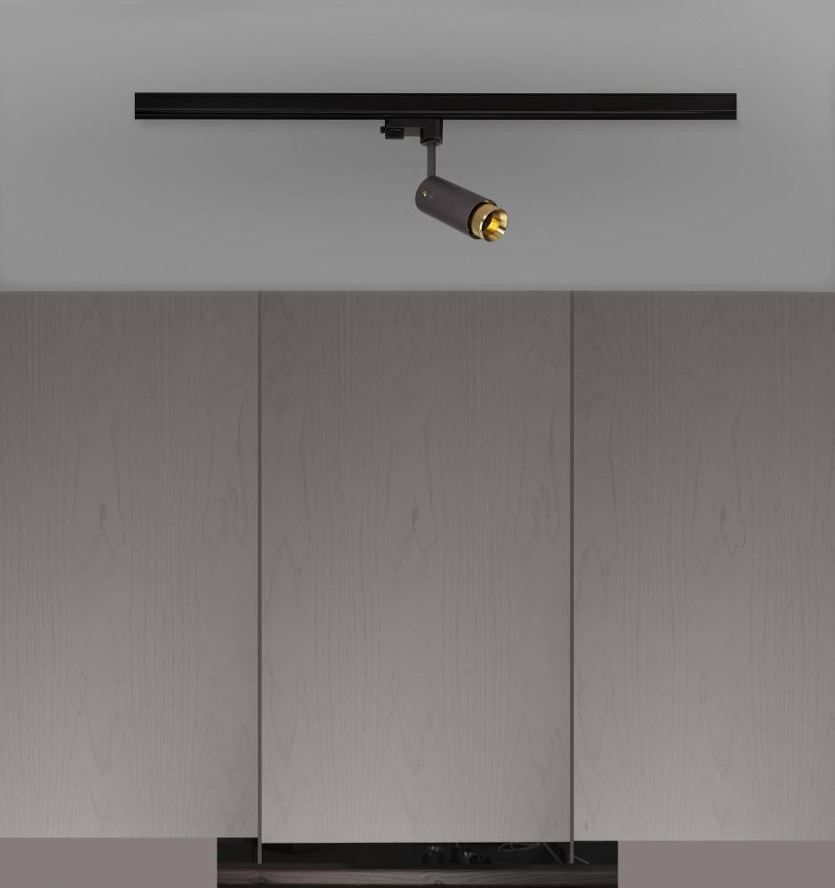 Buster + Punch Exhaust Track Light, Linear, Graphite, Brass