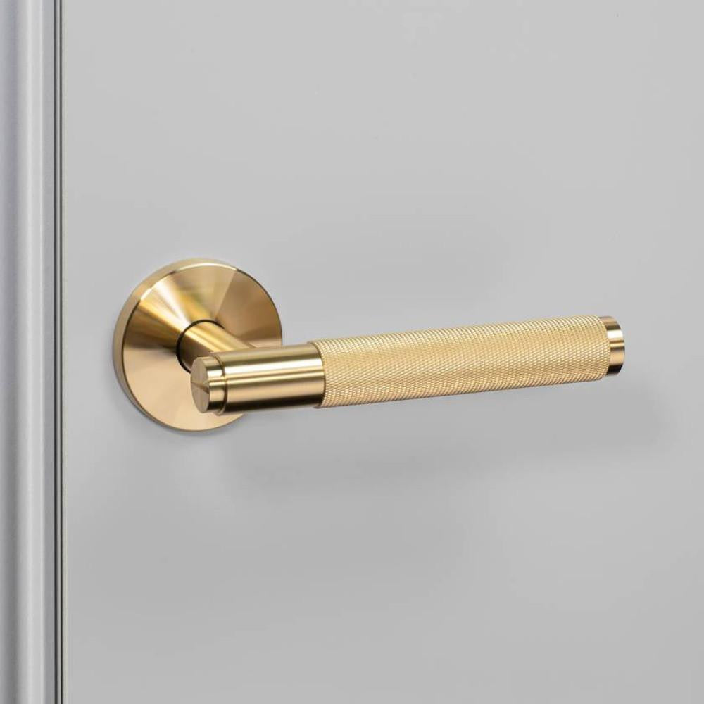 Buster + Punch Fixed Door Handle, Single-Sided, Cross, Brass