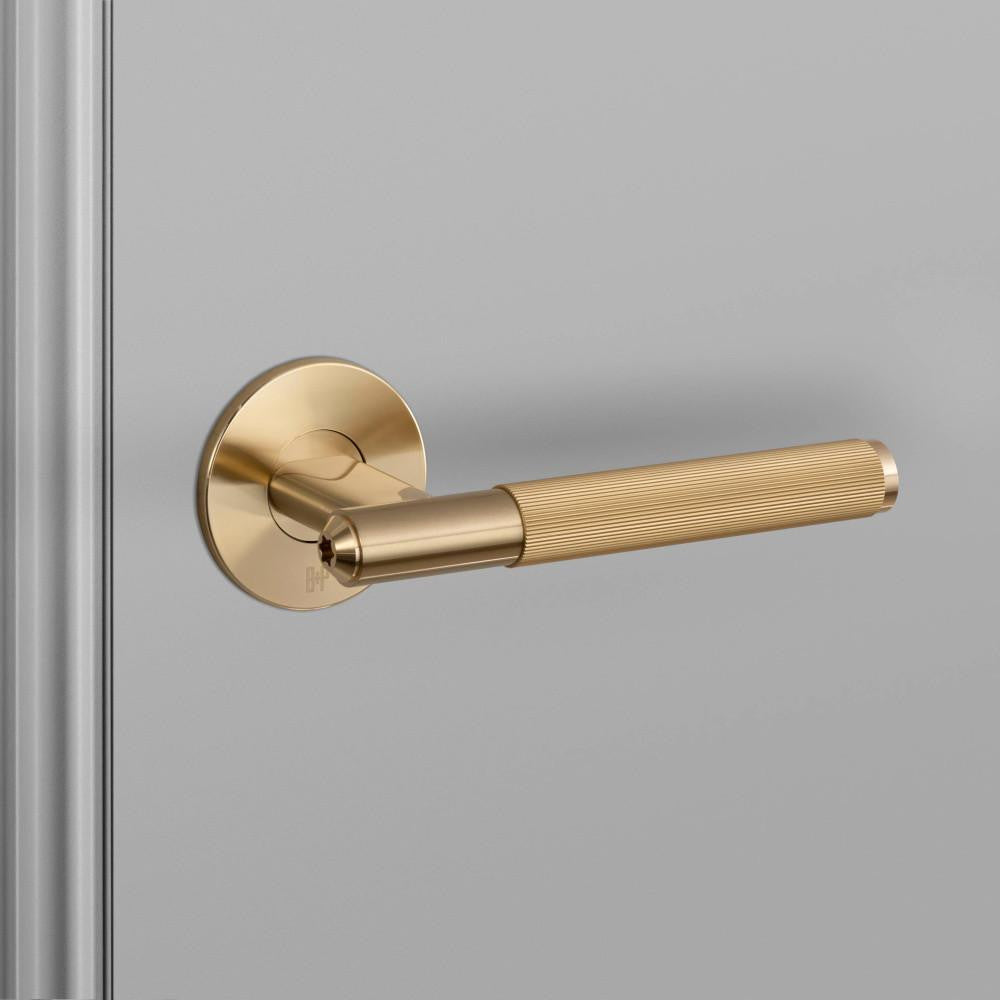 Buster + Punch Fixed Door Handle, Single-Sided, Linear, Brass