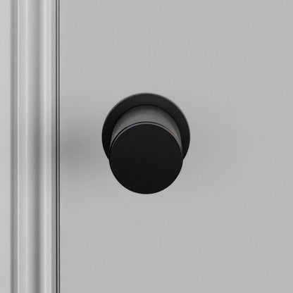 Buster + Punch Fixed Door Knob, Double-Sided, Cross, Black