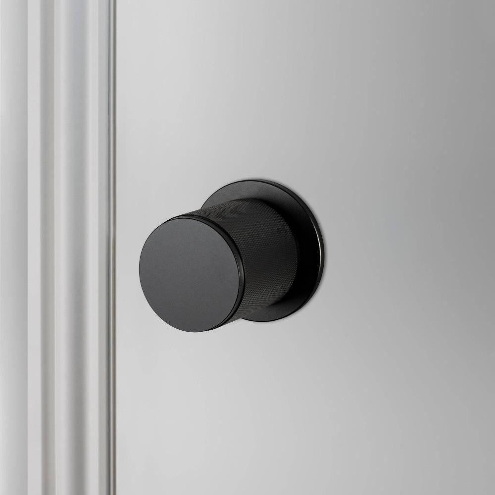 Buster + Punch Fixed Door Knob, Double-Sided, Cross, Black
