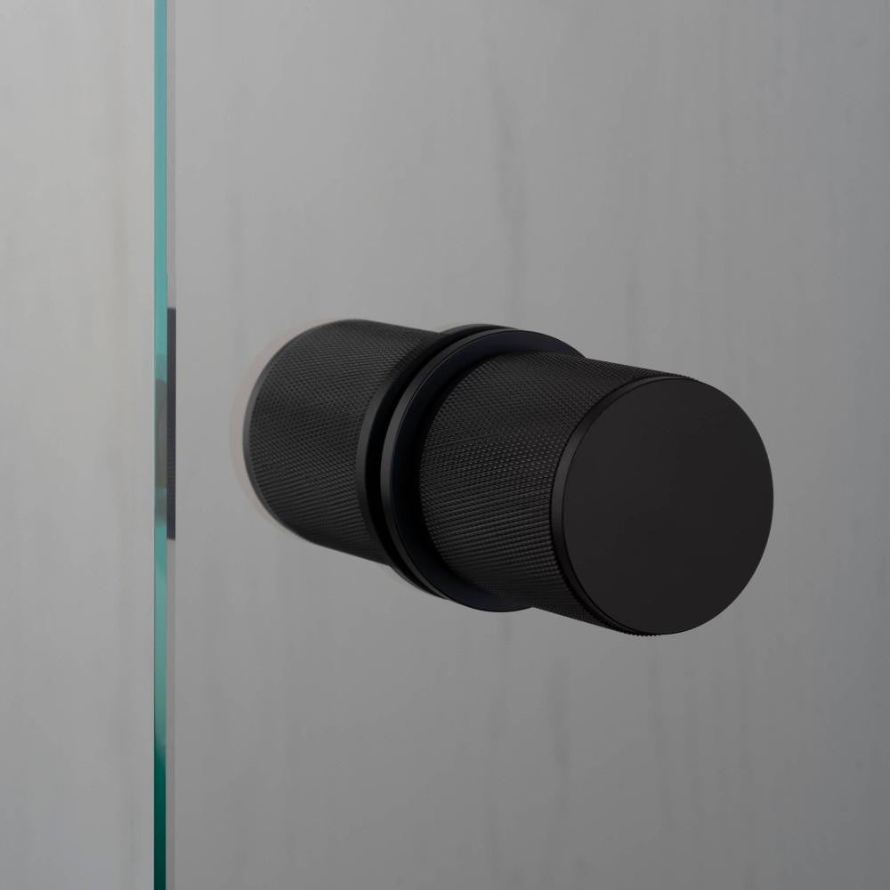 Buster + Punch Fixed Door Knob, Double-Sided, Cross, Black