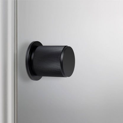 Buster + Punch Fixed Door Knob, Double-Sided, Cross, Black