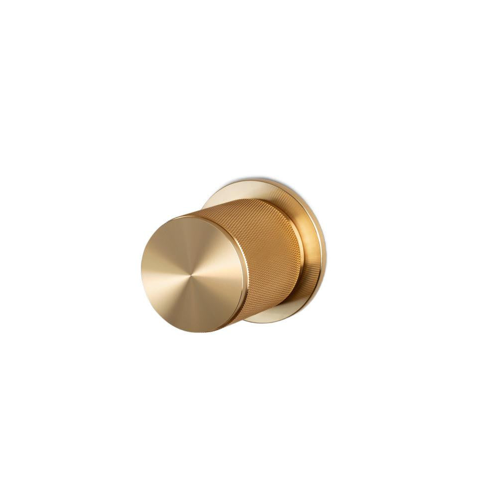 Buster + Punch Fixed Door Knob, Double-Sided, Cross Brass