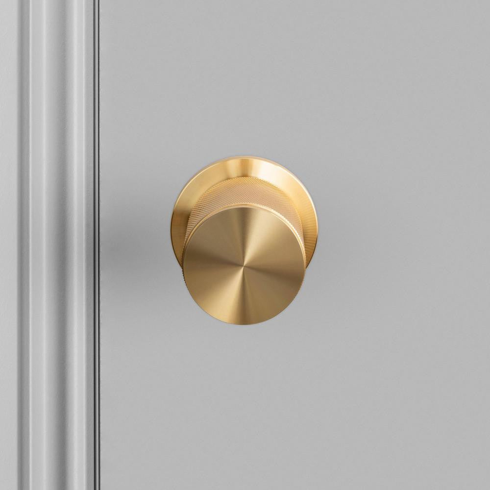 Buster + Punch Fixed Door Knob, Double-Sided, Cross, Brass