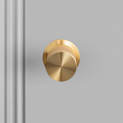 Buster + Punch Fixed Door Knob, Double-Sided, Cross, Brass