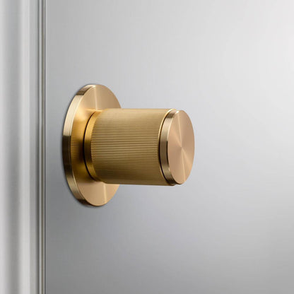 Buster + Punch Fixed Door Knob, Double-Sided, Linear, Brass