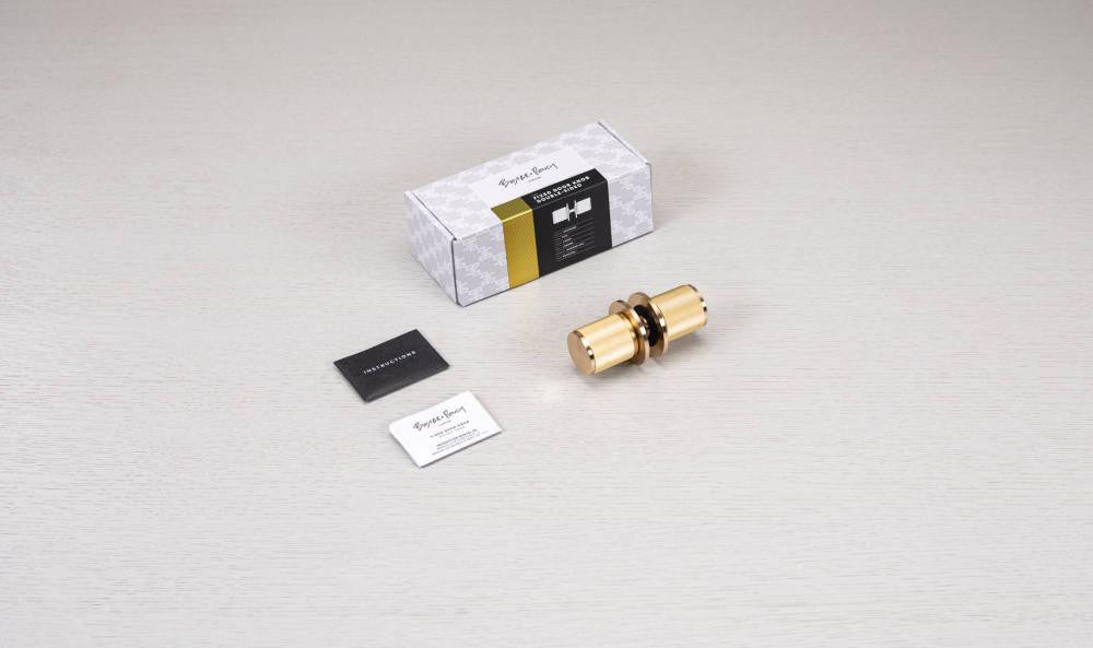 Buster + Punch Fixed Door Knob, Double-Sided, Linear, Brass