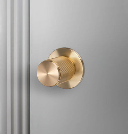 Buster + Punch Fixed Door Knob, Double-Sided, Linear, Brass