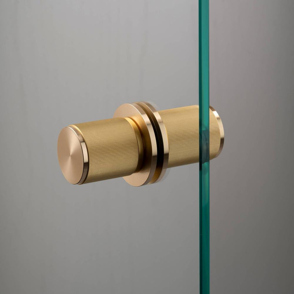 Buster + Punch Fixed Door Knob, Double-Sided, Linear, Brass