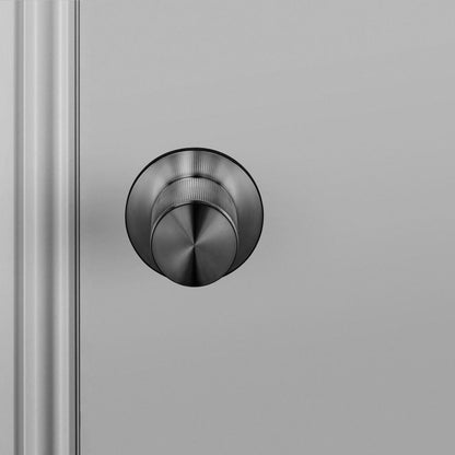 Buster + Punch Fixed Door Knob, Double-Sided, Linear, Gun Metal
