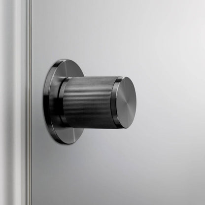 Buster + Punch Fixed Door Knob, Double-Sided, Linear, Gun Metal