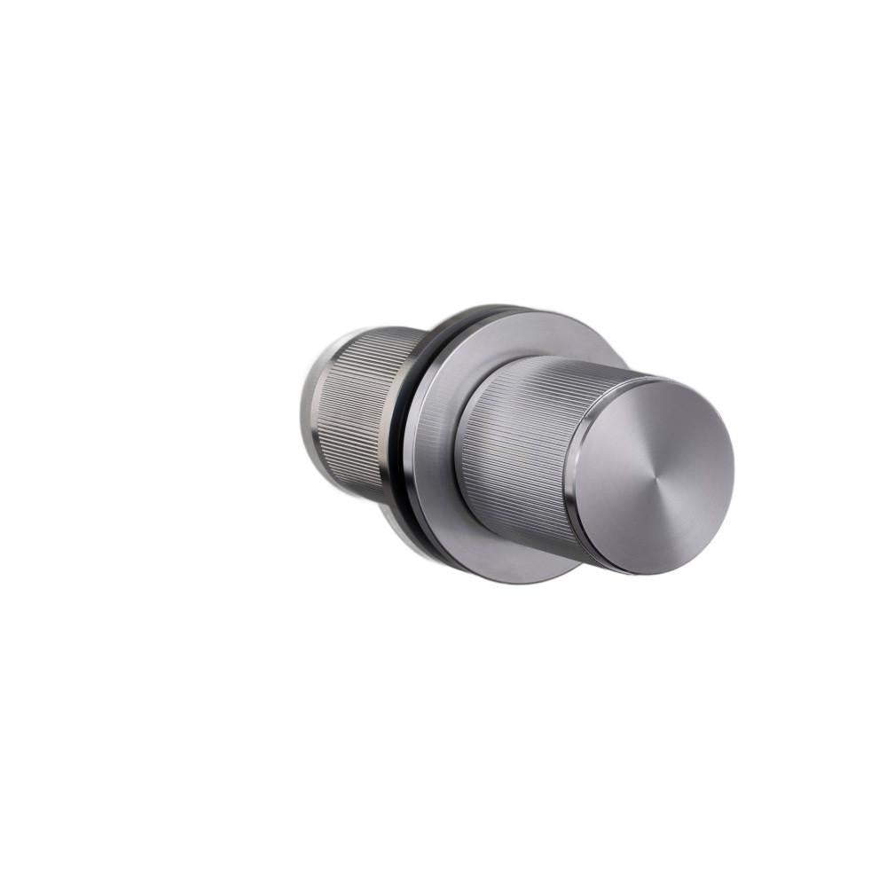 Buster + Punch Fixed Door Knob, Double-Sided, Linear Steel