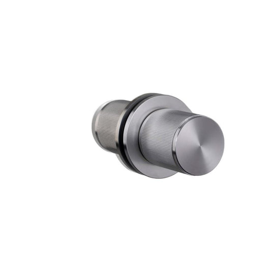 Buster + Punch Fixed Door Knob, Double-Sided, Linear Steel