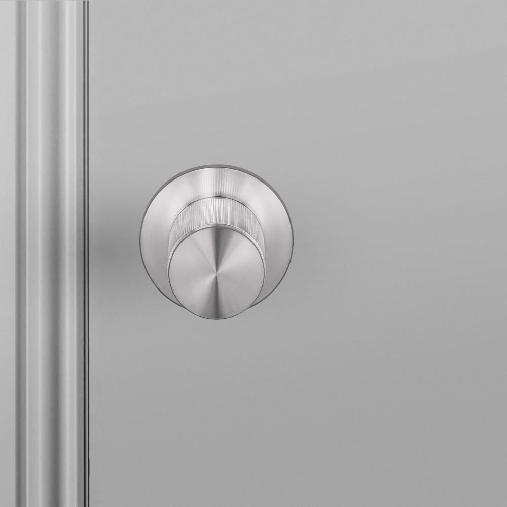 Buster + Punch Fixed Door Knob, Double-Sided, Linear, Steel