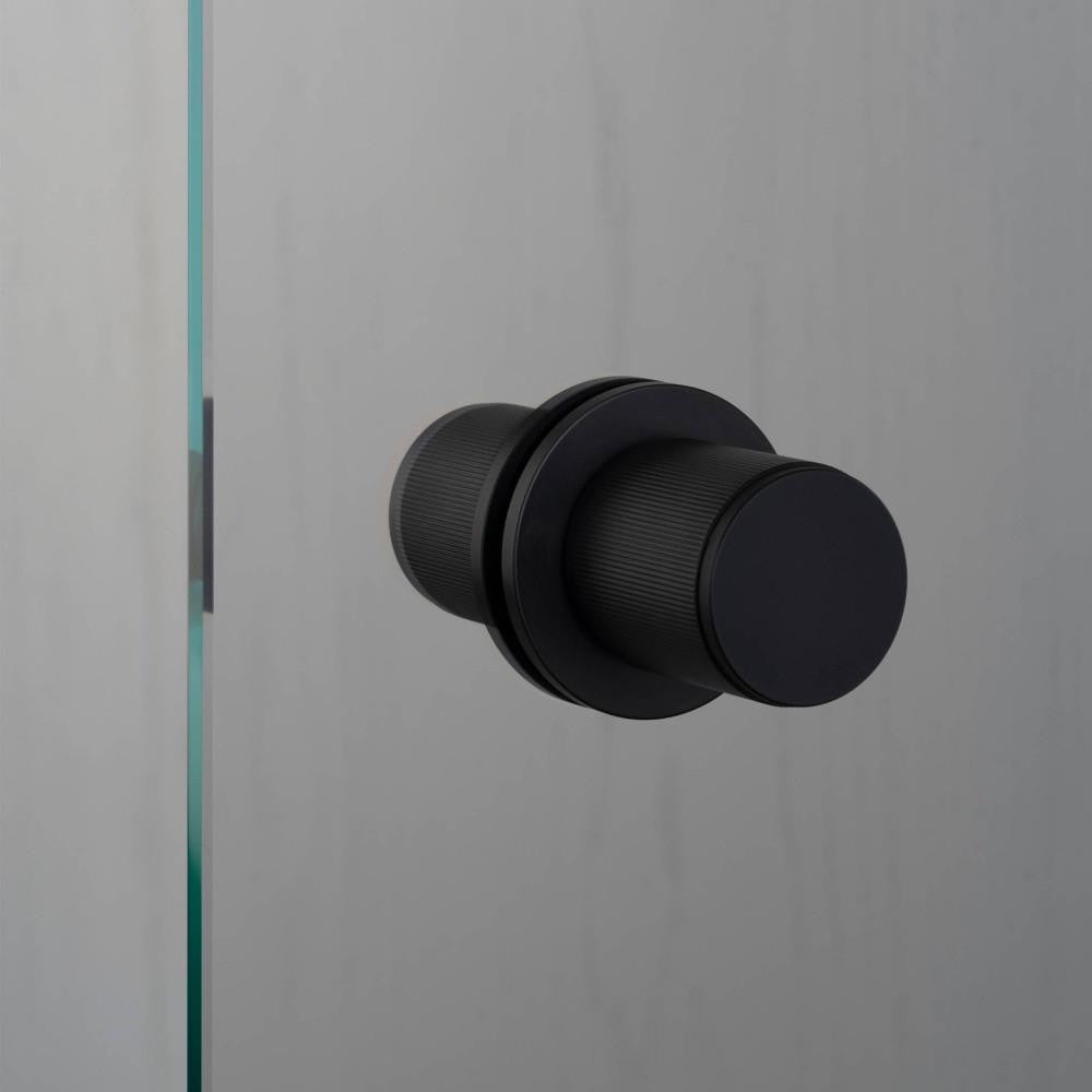 Buster + Punch Fixed Door Knob, Double-Sided, Linear, Welders Black