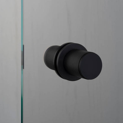 Buster + Punch Fixed Door Knob, Double-Sided, Linear, Welders Black