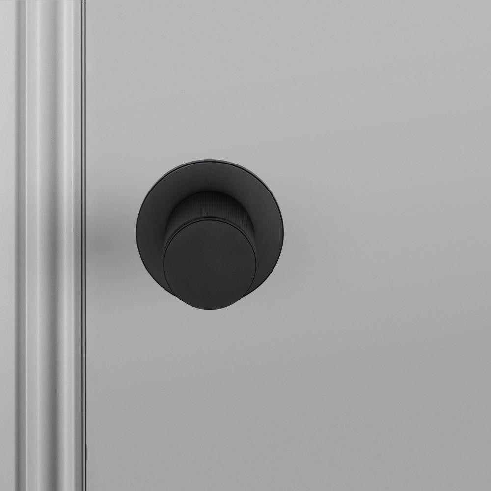 Buster + Punch Fixed Door Knob, Double-Sided, Linear, Welders Black