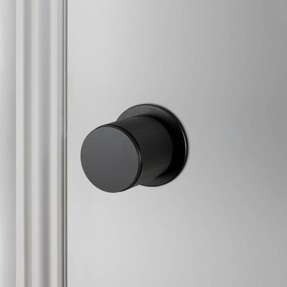 Buster + Punch Fixed Door Knob, Single-Sided, Cross, Black