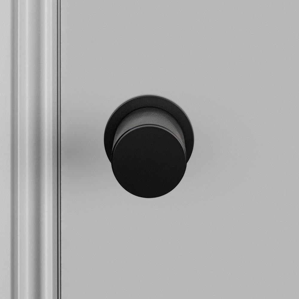 Buster + Punch Fixed Door Knob, Single-Sided, Cross, Black