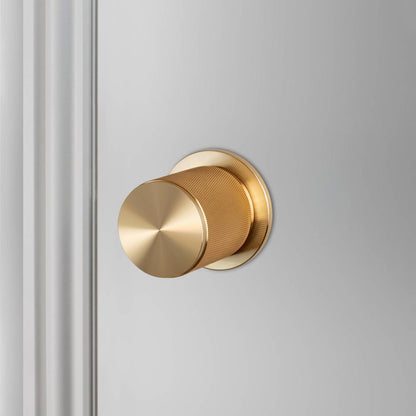 Buster + Punch Fixed Door Knob, Single-Sided, Cross, Brass