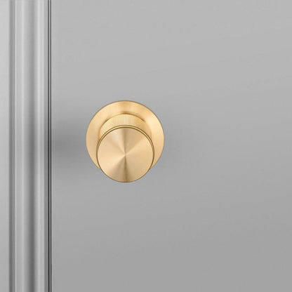 Buster + Punch Fixed Door Knob, Single-Sided, Linear, Brass