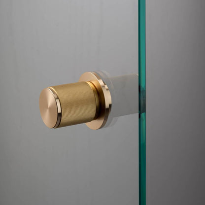 Buster + Punch Fixed Door Knob, Single-Sided, Linear, Brass