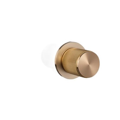 Buster + Punch Fixed Door Knob, Single-Sided, Linear Brass