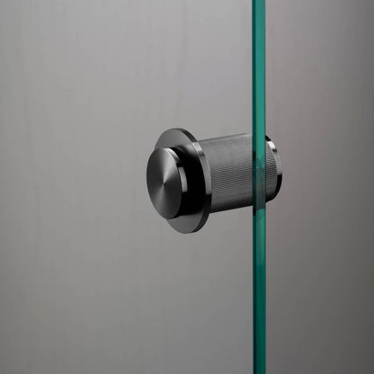 Buster + Punch Fixed Door Knob, Single-Sided, Linear, Gun Metal