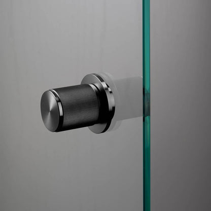 Buster + Punch Fixed Door Knob, Single-Sided, Linear, Gun Metal
