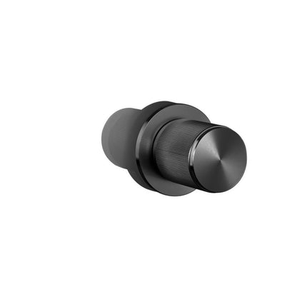 Buster + Punch Fixed Door Knob, Single-Sided, Linear Gun Metal