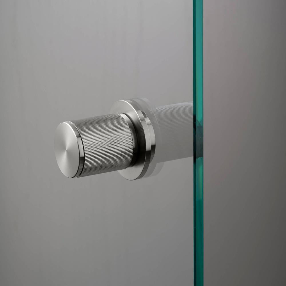 Buster + Punch Fixed Door Knob, Single-Sided, Linear, Steel