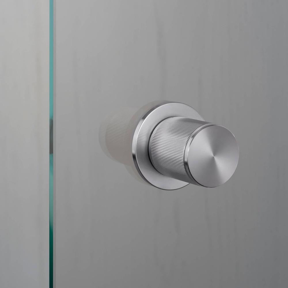 Buster + Punch Fixed Door Knob, Single-Sided, Linear, Steel