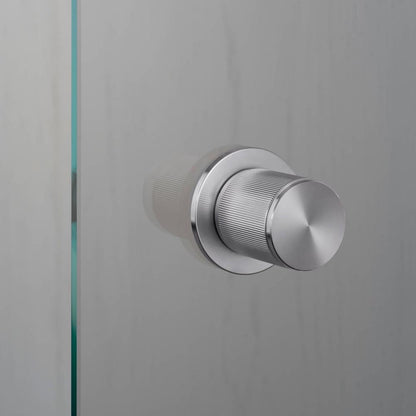 Buster + Punch Fixed Door Knob, Single-Sided, Linear, Steel