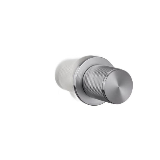 Buster + Punch Fixed Door Knob, Single-Sided, Linear Steel