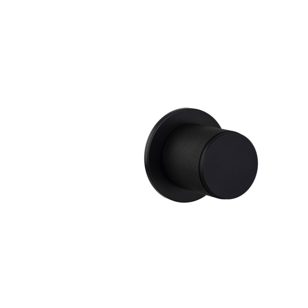 Buster + Punch Fixed Door Knob, Single-Sided, Linear Welders Black