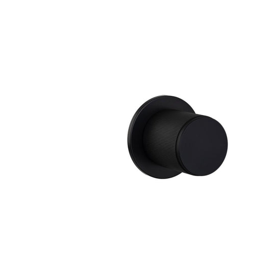 Buster + Punch Fixed Door Knob, Single-Sided, Linear Welders Black