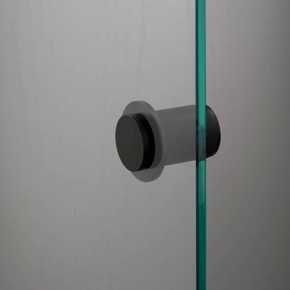 Buster + Punch Fixed Door Knob, Single-Sided, Linear, Welders Black