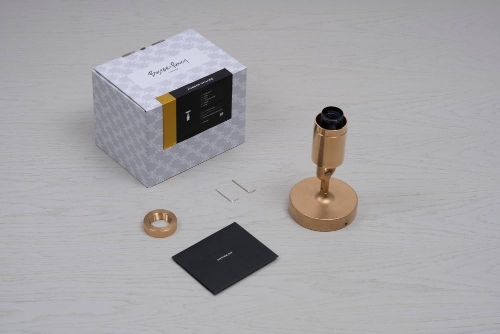 Buster + Punch Forked Ceiling, Globe, Opal, Medium, Brass