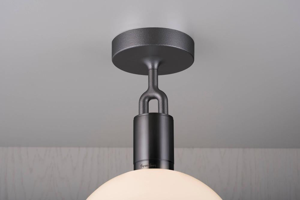 Buster + Punch Forked Ceiling, Globe, Opal, Medium, Gun Metal