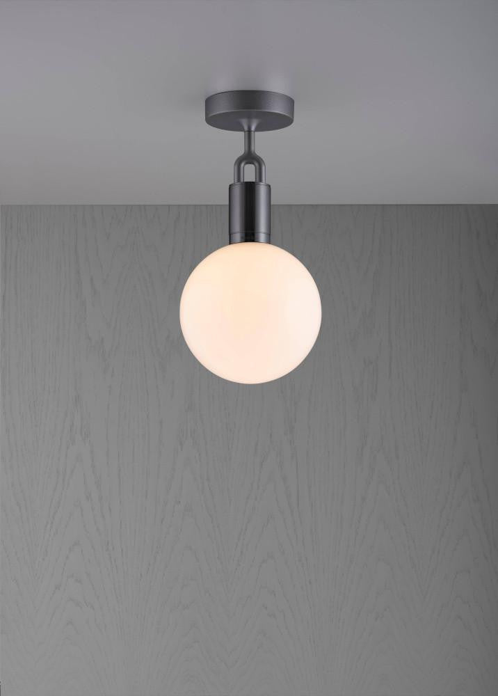 Buster + Punch Forked Ceiling, Globe, Opal, Medium, Gun Metal