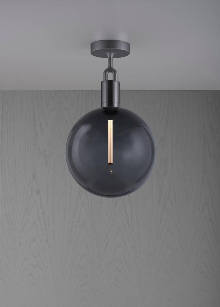 Buster + Punch Forked Ceiling, Globe, Smoked, Large, Gun Metal