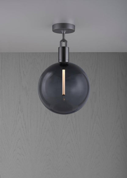 Buster + Punch Forked Ceiling, Globe, Smoked, Large, Gun Metal