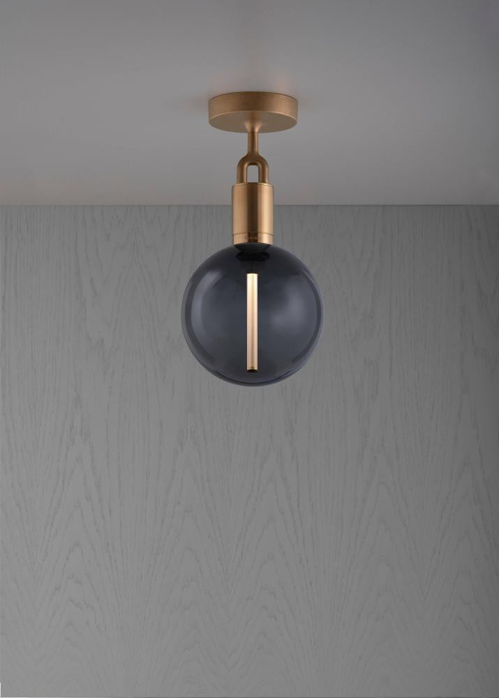 Buster + Punch Forked Ceiling, Globe, Smoked, Medium, Brass