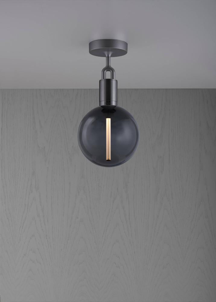 Buster + Punch Forked Ceiling, Globe, Smoked, Medium, Gun Metal